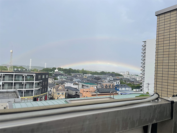 Wan活中にきれいな虹が見えました♪